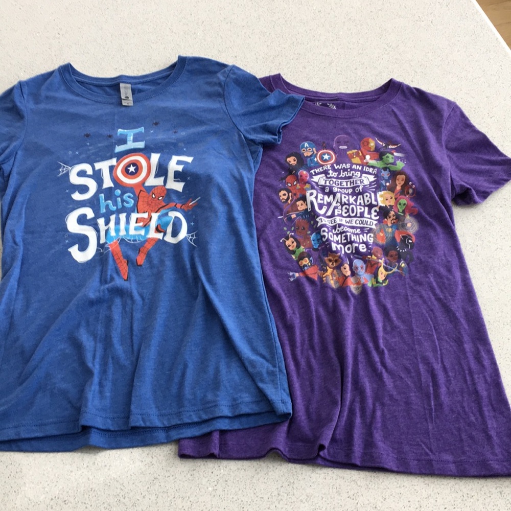 Marvel and Spiderman tshirts